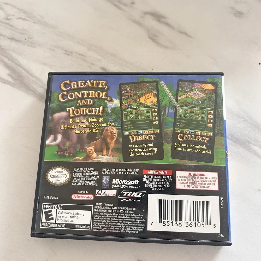 Nintendo‎ DS Zoo Tycoon DS Game 2005 Zoo Animals THQ Everyone UU